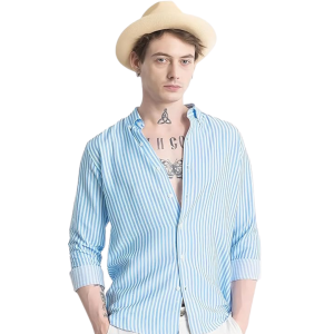 U TURN Men's Cotton Casual Printed Striped Stylish Latest T-Shirt for Men